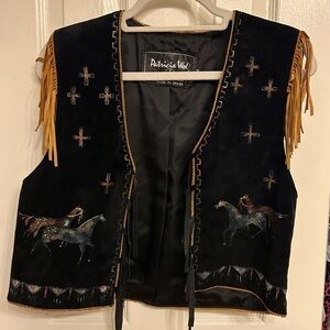 PATRICIA WOLF l Genuine Leather Handpainted Cowgirl Western Vest